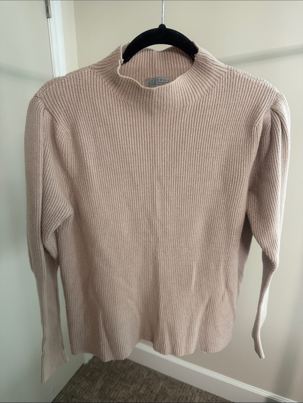 Joseph Blush Ribbed Turtleneck Sweater